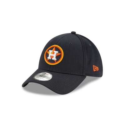 Blue Houston Astros Hat - New Era MLB Clubhouse Collection 39THIRTY Stretch Fit Caps USA2837564